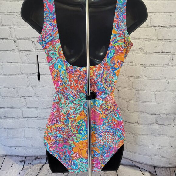Lauren Ralph Lauren Surplice Printed One-Piece Swimsuit - Picture 6 of 9